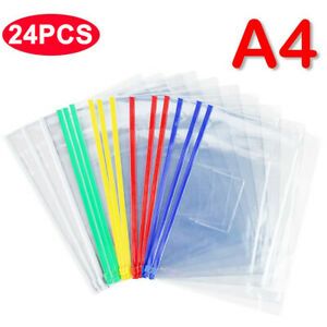 Sheets PVC Waterproof Pencil Case File Bag Document Bag Zipper Bag File Folder