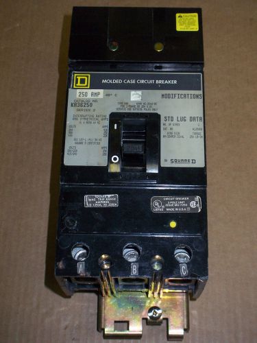 Square D KA 3 pole 250 amp 600v KA36250 Circuit Breaker Gray Label