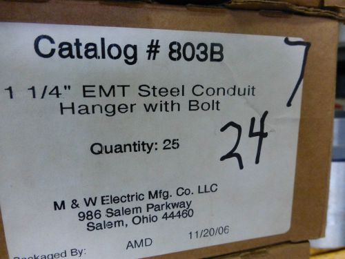 M&amp;w electric 803b 1 1/4&#034; emt steel conduit hanger lot of 43 for sale