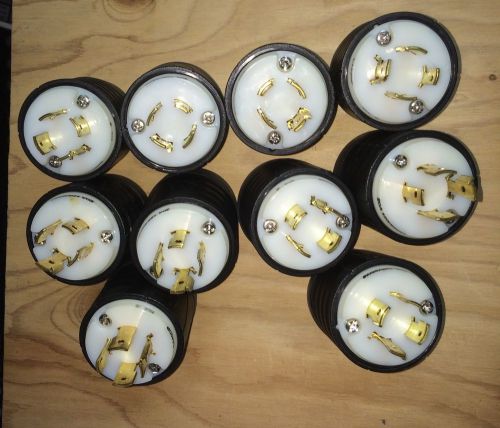 Lot of 10 pass &amp; seymour 4 prong plugs l1420p 20 amp 250 volt 20a 125v 250v p&amp;s for sale