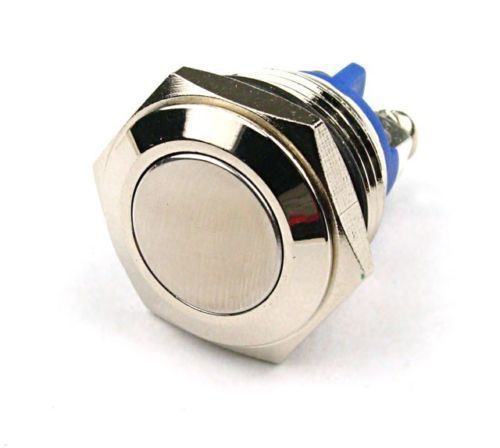 16mm Anti-Vandal Momentary Stainless Steel Metal Push Button Switch Flat Top