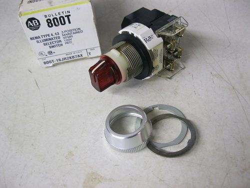 ALLEN BRADLEY 800T-16JR2KB7AX Red Illuminated 3 position Selector Switch