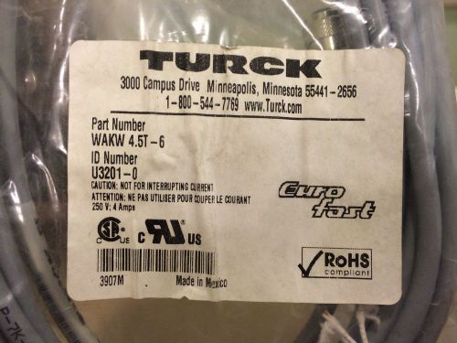 Turck   WAKW 4.5T-6  Cable  Lot of 2    NOS  New In Package