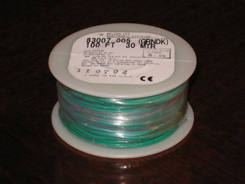 Usa belden hook-up wire 83007 green silver pt stranded teflon 20 awg 100ft spool for sale