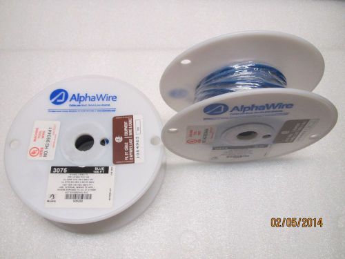 ALPHA WIRE 3075, BLUE 18AWG (16/30) WIRE SPOOLS @ 100 FT, QTY.2