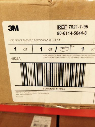 *NEW* 3M Cold Shrink Three-Conductor Termination QT-III Kit 7621-T-95 New In Box