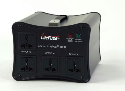 LiteFuze converting box 3000 Watt Voltage Converter Transformer Premium - Black