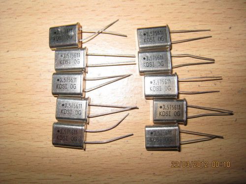 10 X 3.575611 MHz 3.575611MHz 3.575611 M Hz Crystal Oscillator HC-49U NEW KDS