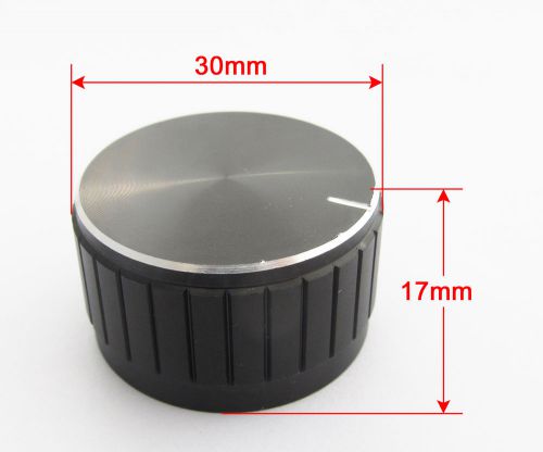 10pcs 30x17mm Black Circular Knob Aluminium Cover for Audio Volume Tone Control
