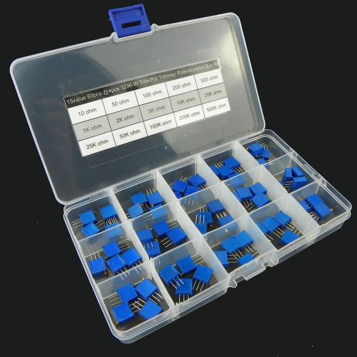 15value 60pcs 3296 Trim Pot Trimmer Potentiometer Assortment Box Kit (#726)