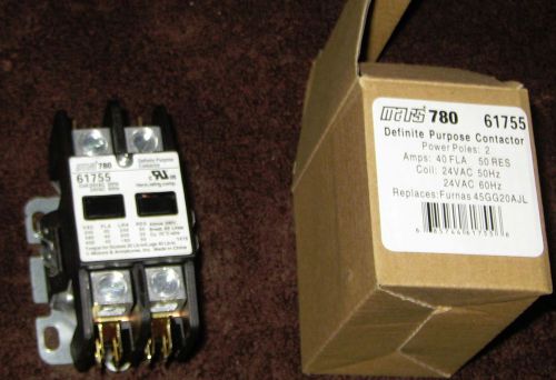 Mars 780 definite purpose contactor 2 pole box lug 40a ind 50a res 24vac 61755 for sale