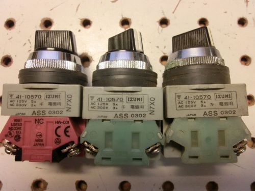 set of 3 IZUMI ASS SERIES  ROTARY SWITCHES (ON OFF ON)