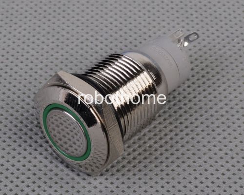 Green led angel eye car&#039;s latching operation metal switch 16mm 12v push button for sale