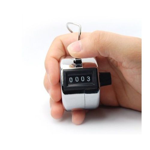 NewSilver stainless metal 4 Digit Number Clicker Golf Hand Tally Click Counter