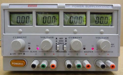 Tekpower tp3005d-3 (hy3005d-3) linear dc power supply dual 0-30v @ 0-5a + leads for sale