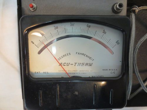 Vintage acu-therm model sr 600 degrees fahrenheit pyrometer thermometer for sale