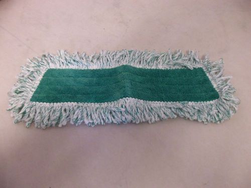 Rubbermaid commercial q408 microfiber 18&#034; dust mop head with fringe green for sale