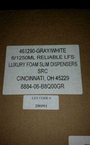 Reliable LFS Luxury Foam Slim Dispenser Gray/White 1250 ML BRAND NEW CASE OF 6