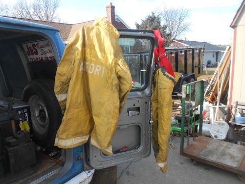 L1225- Vintage Capital City Airport Harrisburg, Pa Globe Fire Bunker Gear