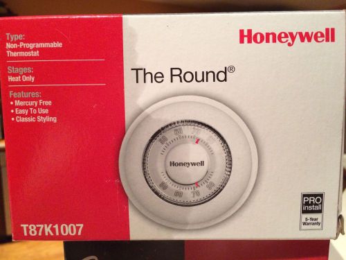 Honeywell Round Non-Programmable, Heat Only, Mechanical Thermostat T87K1007 New