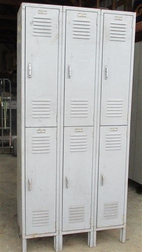 6 door lyon old metal gym locker room school business industrial age cabinet l for sale