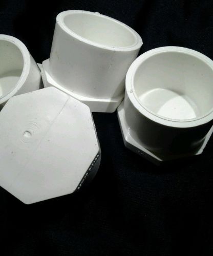 Pvc sch 40 pipe fitting plug 1-1/2&#034; white 50 pcs for sale