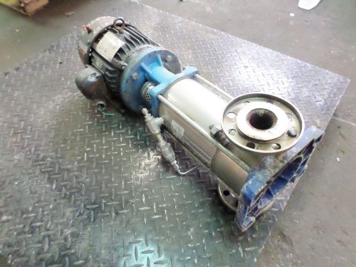 G &amp; L 3SVDK5 PUMP, SSV, STAINLESS, 600 PSI MAX, 2&#034;, EMERSON 5HP MOTOR, USED