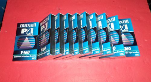 10 Pack MAXELL T-160 P / I Plus VHS Tapes for Time Lapse Video Recording