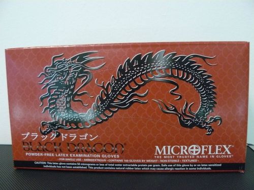 Microflex bd1002pfm black dragon latex gloves med 100bx for sale