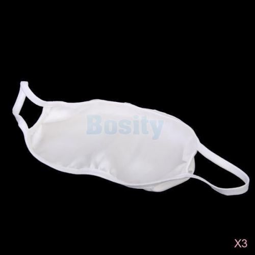 3x White Double-layer Pure Silk Mouth-muffle Ear Hoop Half Face Mask Anti-dust