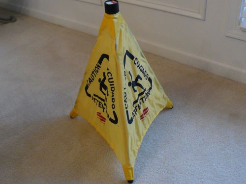 Pop Up Safety Cone  30&#034; Yellow w/ Holder   Rubbermaid 9S0100YEL