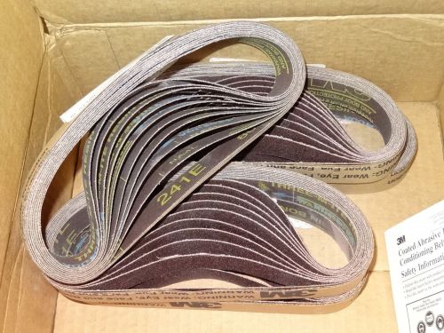 145 3m abrasives 1-1/8&#034; x 21&#034; 241e three-m-ite rb cloth sanding belts 80xe 32414 for sale