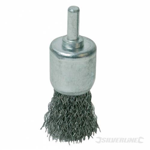 Silverline 24mm rotary steel wire end wheel cup brush rust weld decarb decoke for sale