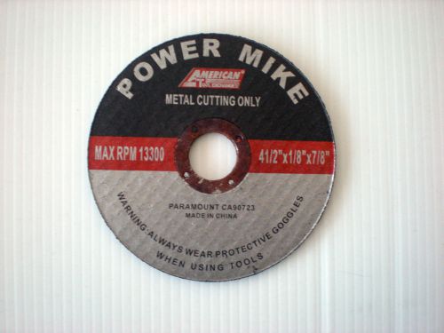 100 PC Wholesale Lot Power Mike Metal Cutting Cut-Off Wheel 4 1/2&#034; X 1/8&#034; X 7/8&#034;