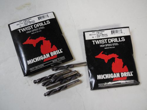 11 MICHIGAN 5/16&#034; Left Hand Screw Machine Length Twist Drill Bits TIALN Coated