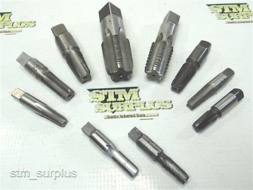 Nice lot of 10 hss pipe taps 1/8&#034; -27 npsf to 3/4&#034; -4 npt hy-pro for sale