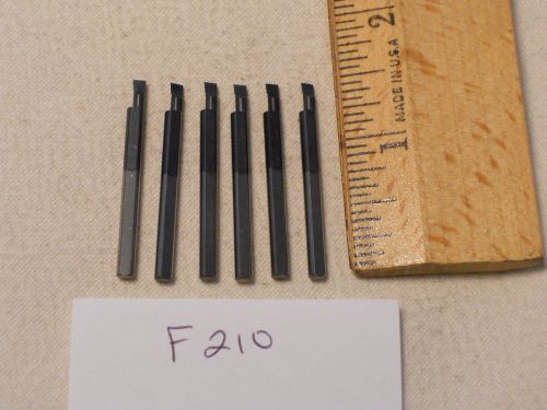 6 USED SOLID CARBIDE BORING BARS. 1/8&#034; SHANK. MICRO 100 STYLE. B-100200 (F210}