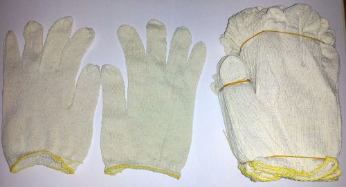5 dozen white cotton medium inspection gloves - unisex for sale