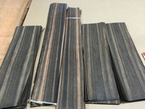 Wood veneer macassar ebony lot 100+pcs total raw veneer  &#034;exotic&#034;  eb1 12-15 for sale