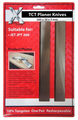 Jpt260 carbide jet planer blades  tct 1 pair 260 x 30 x 3 inc vat 260303tct for sale