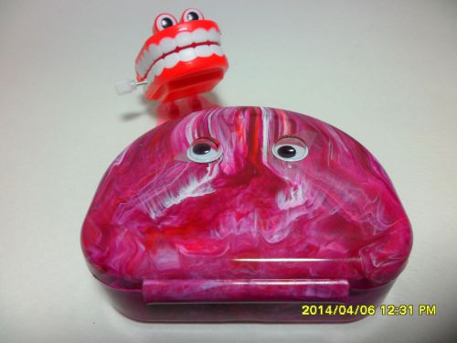 Designer Container Case Box for Retainer Denture Mouth Guard | Red Pink Swirl