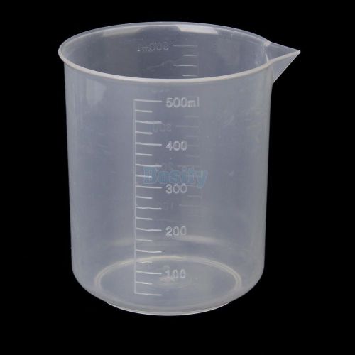 500ml Transparent Plastic Kitchen Lab Graduated Beaker Measuring Cup Measurement