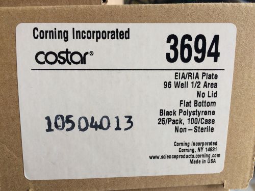NEW Box of 25 Corning Costar 3694 EIA/RIA Plate 96-Well 1/2 Area No Lid