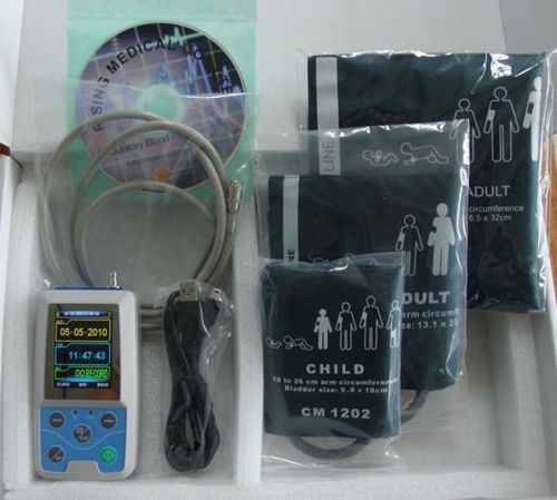 Color lcd ambulatory blood pressure monitor+automatic 24h bp measurement abpm 09 for sale