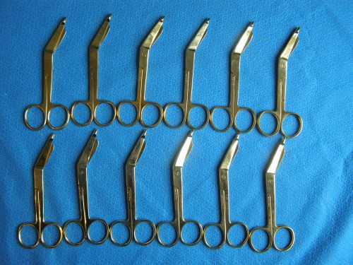 25 Pieces Lister Bandage Scissors 4.5&#034; Surgical (Gold Plated)
