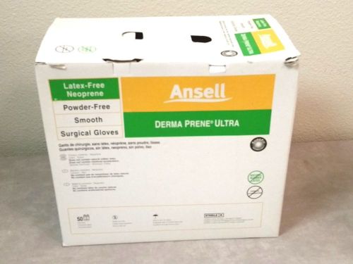 (62) New Ansell Derma Prene Ultra Latex Free Surgical Gloves Size 8 Tattoo Exam