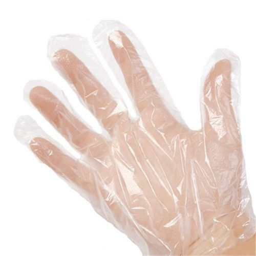 100 X DISPOSABLE PLASTIC POLYTHENE CLEAR GLOVES FOOD CLEANING DECORATING CAR