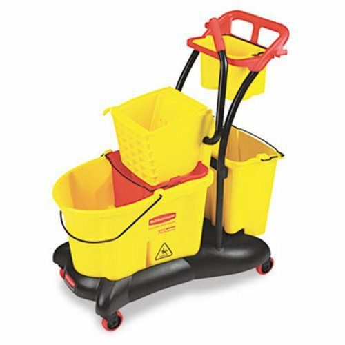 Rubbermaid WaveBrake 35-Quart Mopping Trolley Side Press, Yellow (RCP778000YW)