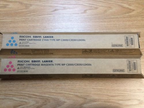 Ricoh/Savin/Lanier Print Cartridges / Toner Magenta 841340 &amp; Cyan 841341