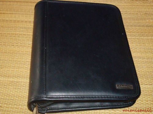 Franklin covey classic black 7 ring 1.5&#034; leather planner organizer binder for sale